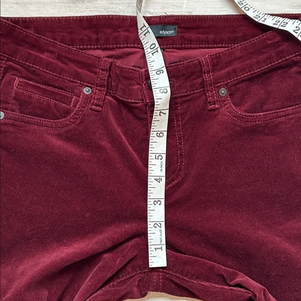 Edyson burgundy corduroy skinny fit pants size 29 long tall